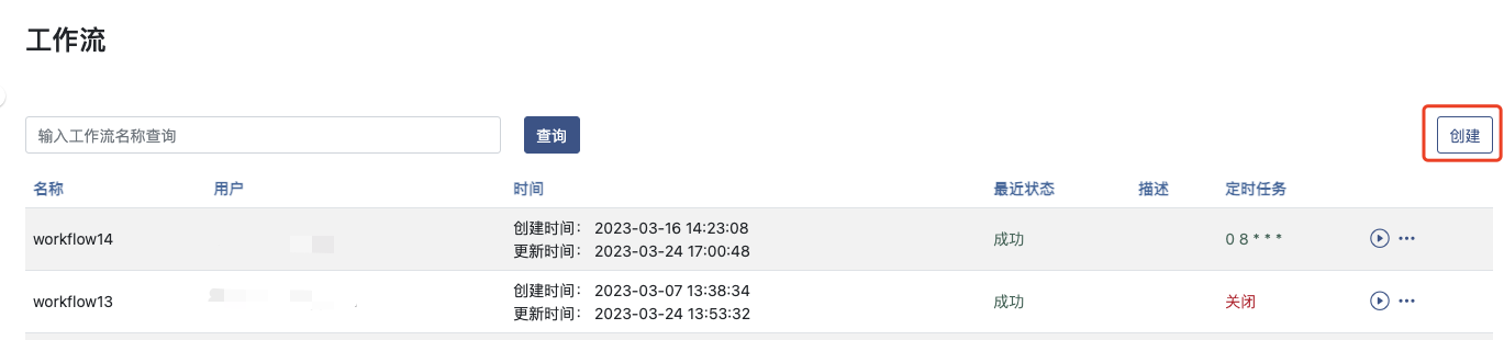 workflow list